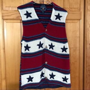 Vintage Chaps Ralph Lauren Hand Frame Stars Vest